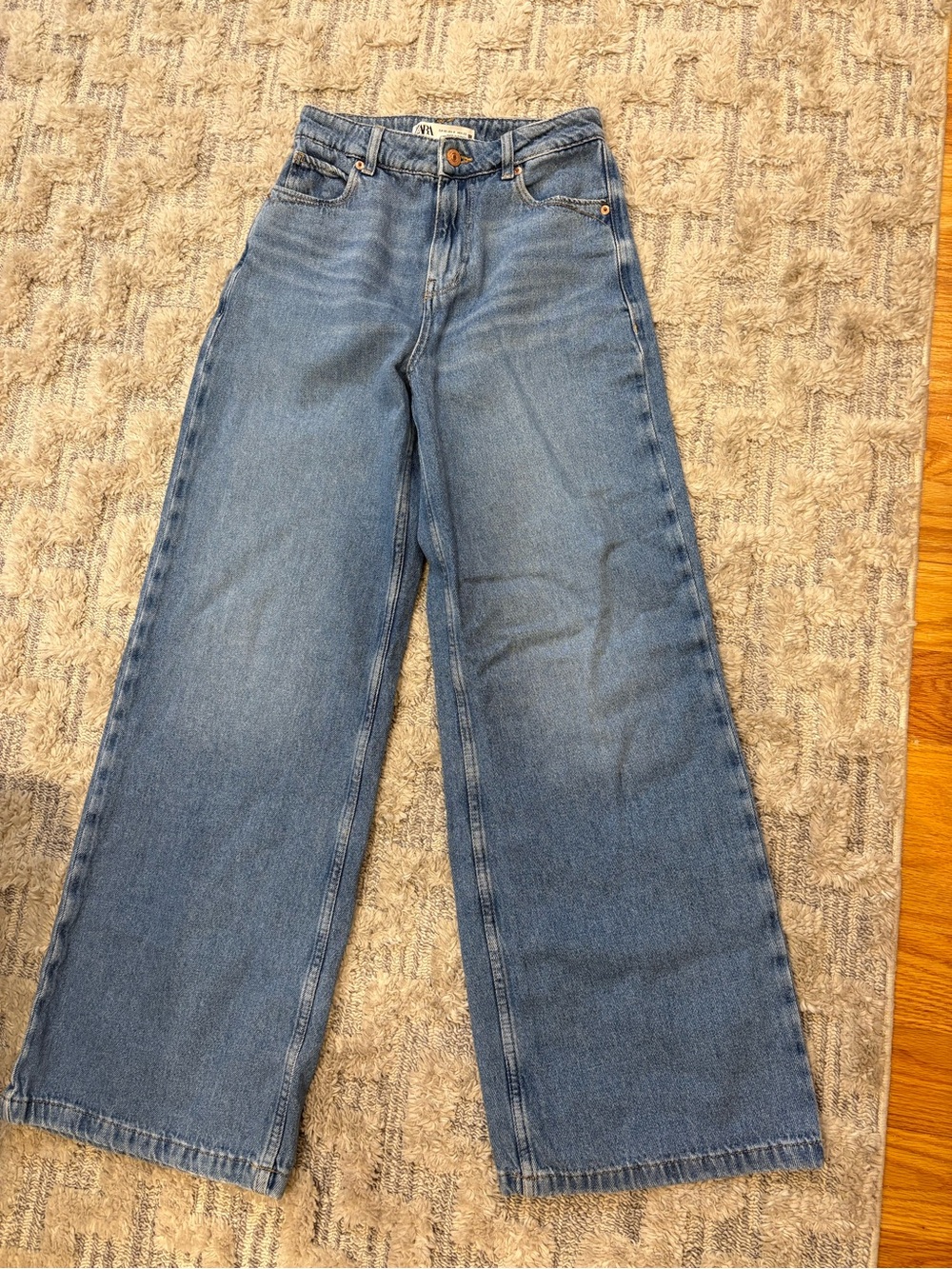 Zara Light Blue Wide-Leg Jeans